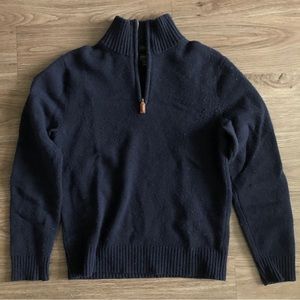 J. Crew Navy Quarter-zip Sweater